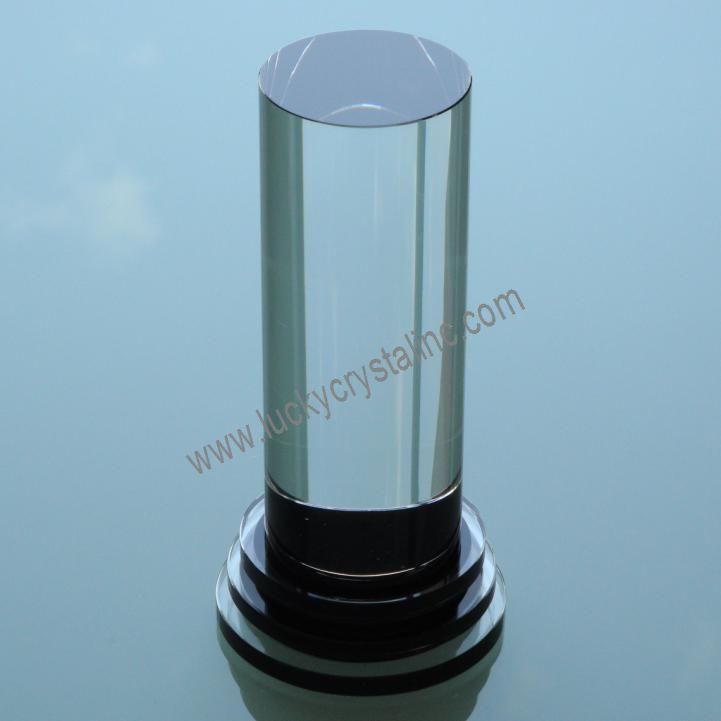 Cylinder crystal trophy